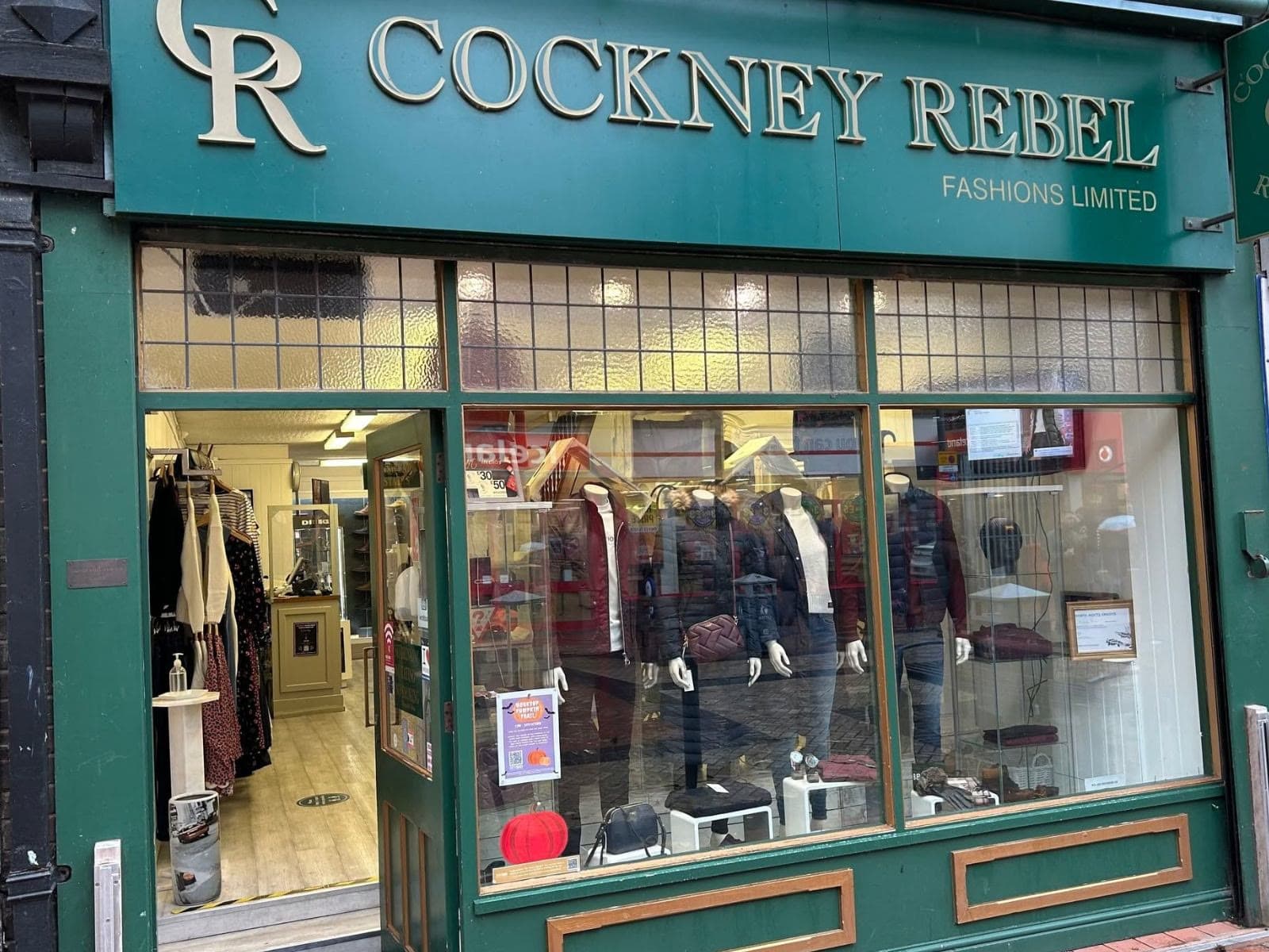 Cockney Rebel Fashions storefront in Worksop