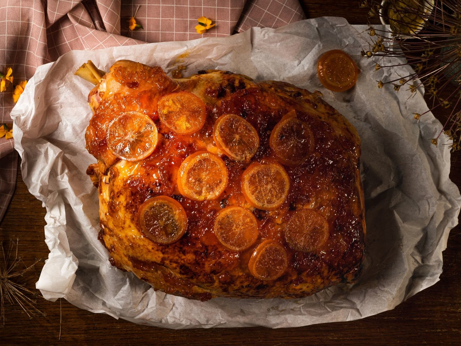 The Country Victualler glazed ham with candied oranges